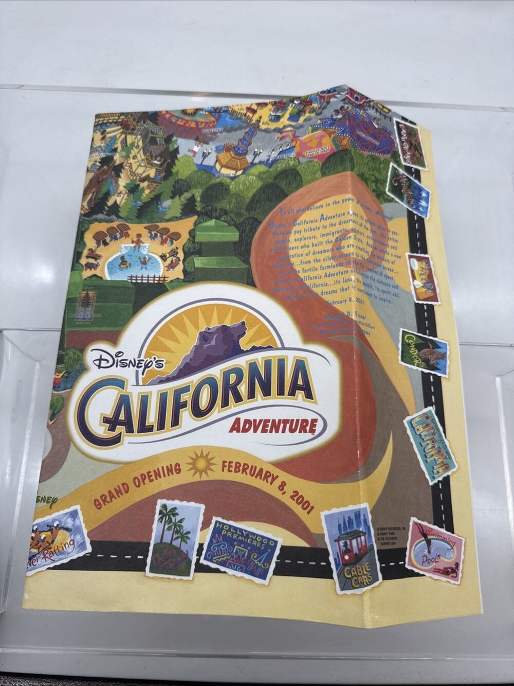 Disneyland California Adventure Map Grand Opening Print 2001 Vtg Disney DL new